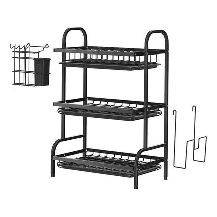 Escurridor Platos Metal 3 Pisos Sobre Mesada Oferta Negro