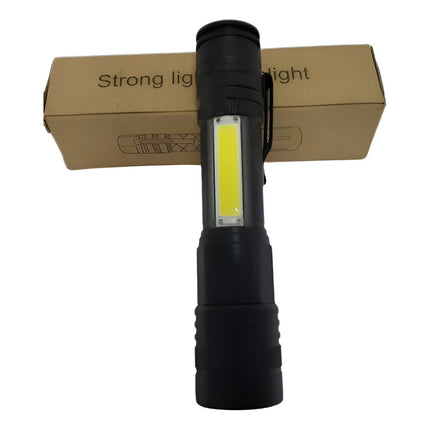 Linterna Bolsillo Luz Led Delantera Y Led De Costado Usb  Blanco Negro