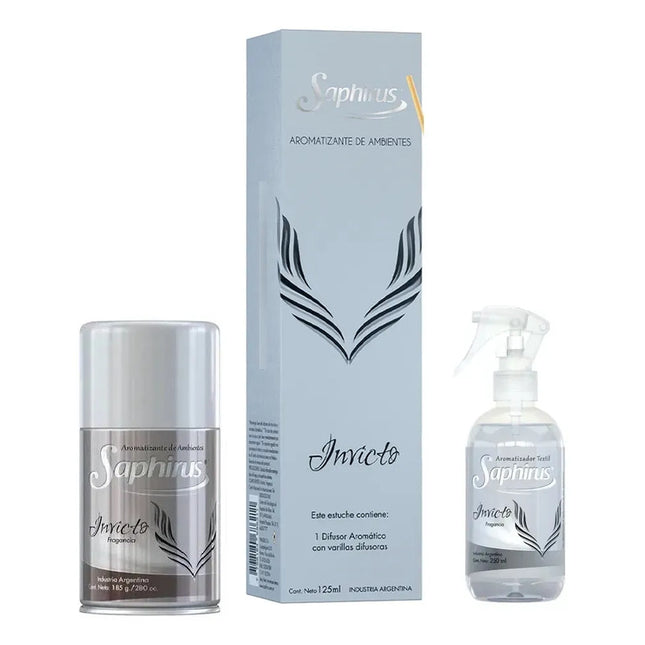 Pack Saphirus Invicto Areosol + Textil + Difusor Palitos