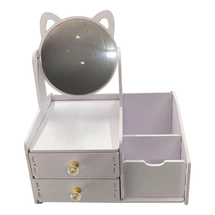 Organizador Tocador Madera Con Espejo-zy2720 Blanco