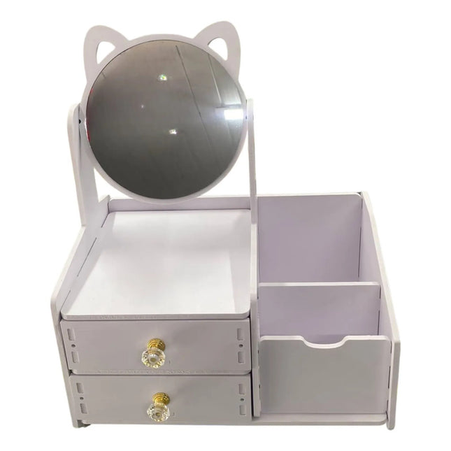 Organizador Tocador Madera Con Espejo-zy2720 Blanco