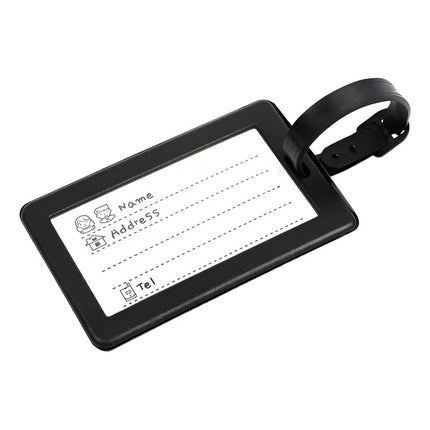 Tarjeta Identificador De Equipaje Para Valija 13x6.4cm.  Negro Liso