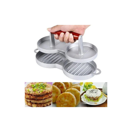 Molde Prensa Hamburguesa Doble Metal Gris
