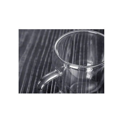 Taza De Vidrio Doble Pared Con Asa 250 Ml Medidas 9x7.5x5 Cm