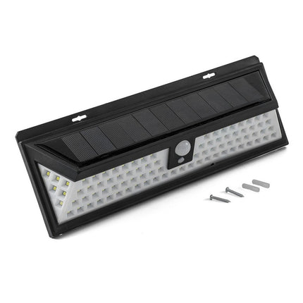 Foco Exterior Led Con Sensor Recarga Solar A Batería 88 Led Blanco Frío
