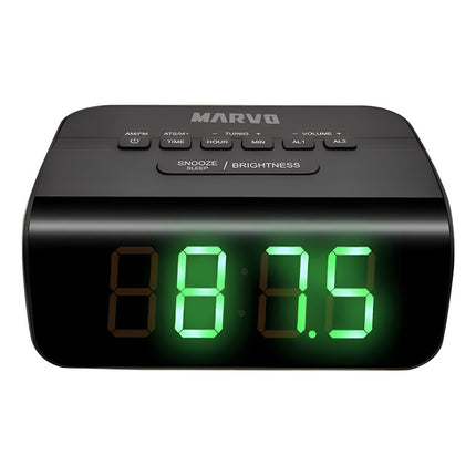 Radio Reloj Marvo Har-001 Fm Am Negro  Negro
