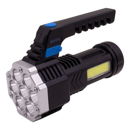 Linterna Led Recargable 14cm Con Agarre Blanca Negro