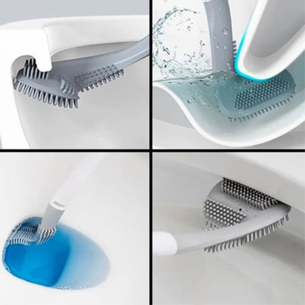 Cepillo Para Inodoro Con Forma Para Bordes Internos V