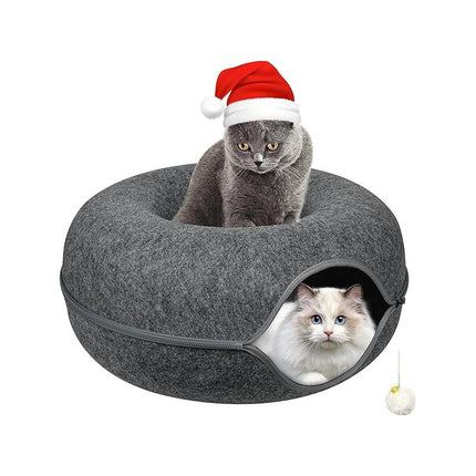 Cama Para Gato Ovalada De Fieltro Con Cierra 60 Cm Varios