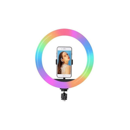 Aro Anillo Luz Led Rgb Multi Color Con Tripode 26cm Rgb