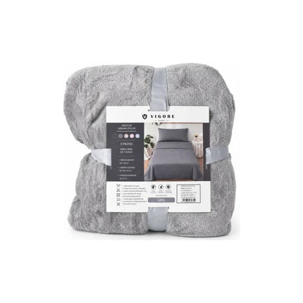 Juego De Sabanas Polar 1 Plaza Gris Oscuro