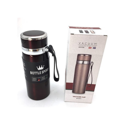 Termo Con Filtro  600ml  De Acero Inoxidable Calidas Pre Negro