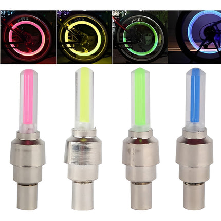Tapa Válvula Con Luz Led Par Ruedas Bicicletas Autos Motos  V N/a