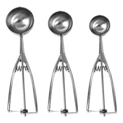 Set X3 Cucharas De Helado 4-5-6 Cm Diametro X