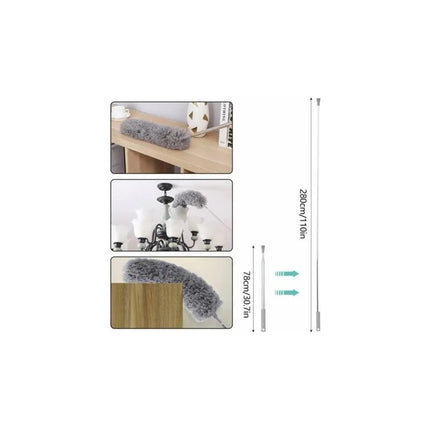 Plumero 3 En 1 Limpiador Extensible 2,8mts Techos Hogar Gris