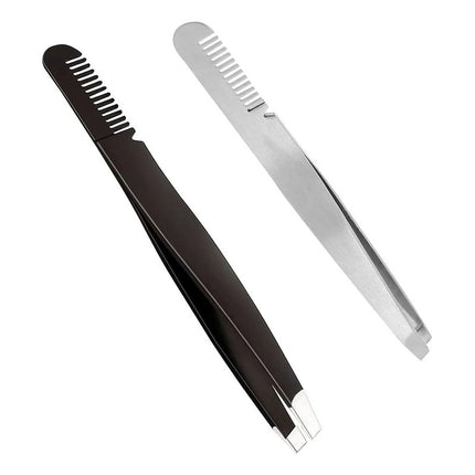 Pinza De Cejas Con Peine De Metal V