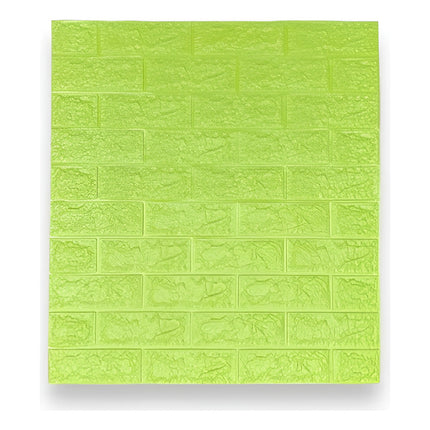 Revestimiento Ladrillo Pared Adhesivo  3mm Verde 3d Zow