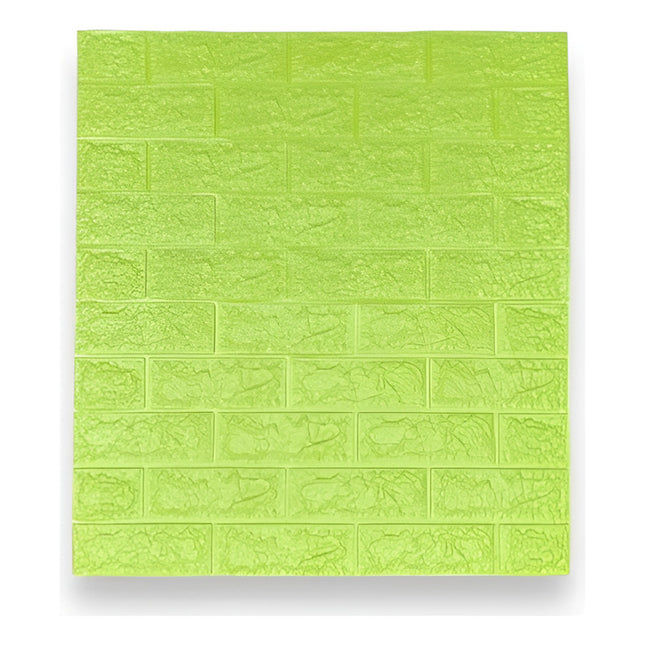 Revestimiento Ladrillo Pared Adhesivo  3mm Verde 3d Zow