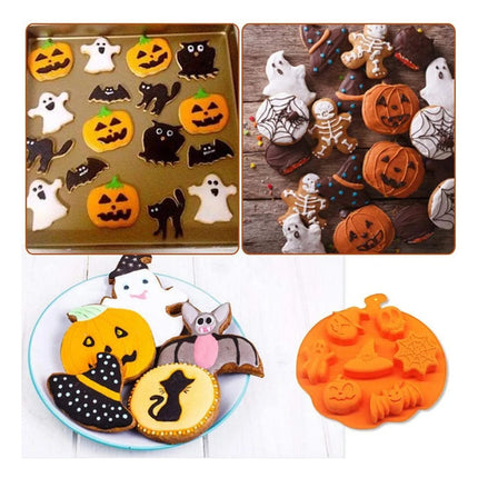 Molde De Silicona Diseños De Halloween Para Galletas Naranja