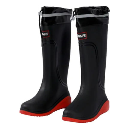 Botas De Lluvia Altas Negras Suela Roja Negro 1 Us