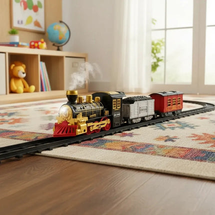 Tren  De Juguete A Pilas Con Pista 116x92cm Ty372778 Negro