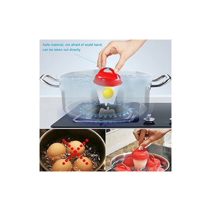 Hervidor De Huevos En Silicona Egg Boil X 6 Unidades Rojo