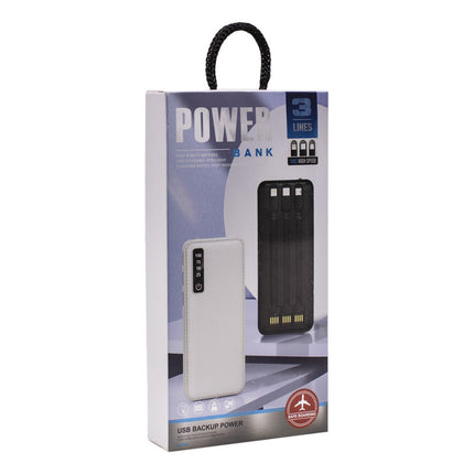 Cargador De Emergencia Power Bank C/3 Cables 13000 Mah