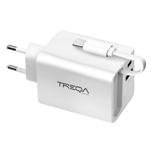 Cargador Usb Y Tipo C Carga Rapida 2.1a Con Cable Blanco