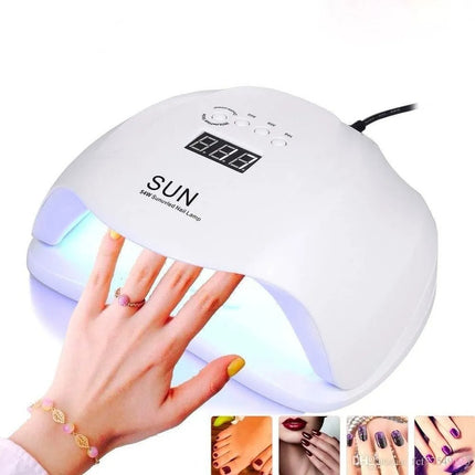 Horno Lampara Uv Cabina Secado + Torno De Uñas 6 Punteros  Blanco