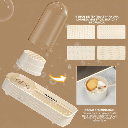 Organizador Giratorio Para Maquillajes Y Cosméticos 3 En 1 Beige