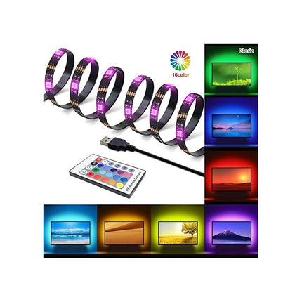 Cinta Tira Led Usb Rgb Colores 2 Metros C/ Control Rgb Rgb