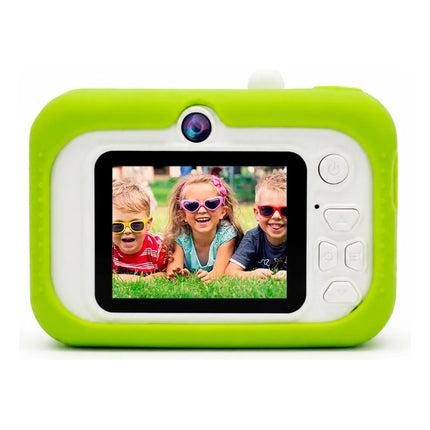Camara De Fotos Digital Infantil Recargable Oso Panda Verde Verde Lima