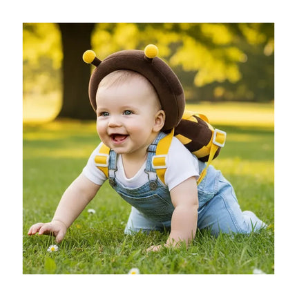 Mochila Anticaídas Para Bebé Protector Acolchado Amarillo