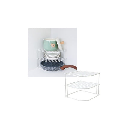 Organizador De Metal , 3 Estantes  Esquinero  Blanco