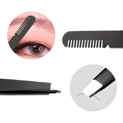 Pinza De Cejas Con Peine De Metal V