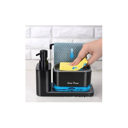 Set De Dispensadores De Jabon C/ Esponja Y Soporte Repasador X