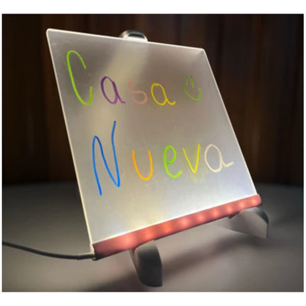 Pizarra Led Mágica Para Dibujar 20x20cm + Lapices De Colores V