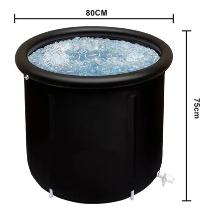 Bañera De Inmersión En Hielo Ice Pod Tina Portátil 78x80cm Negro