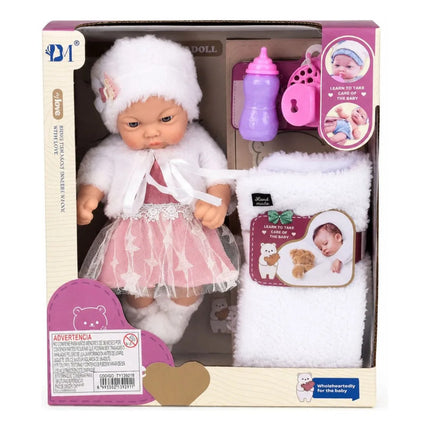 Muñeca Bebé Con Manta Y Accesorios Ty372921b