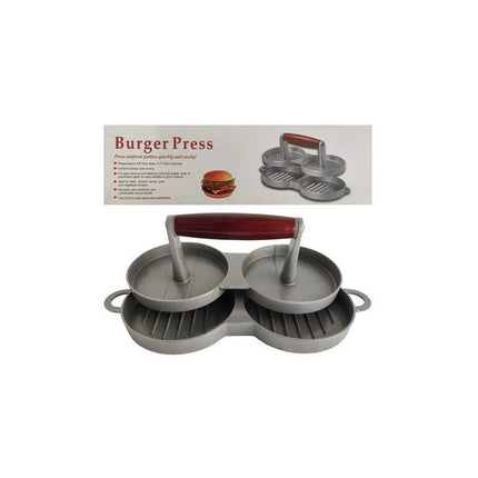 Molde Prensa Hamburguesa Doble Metal Gris