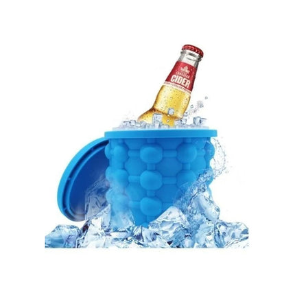 Hielera De Silicona Enfriador De Botellas Cubos De Hielo Azul