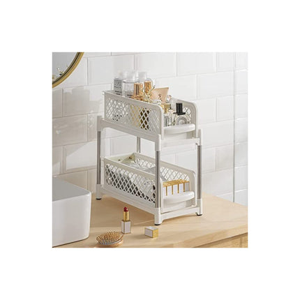 Organizador Bajo Mesada Cocina Fregadero Estante Deslizable Blanco