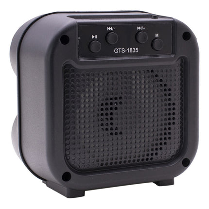 Parlante Portatil Gts-1835 3 Bt Fm Tf Rgb Negro