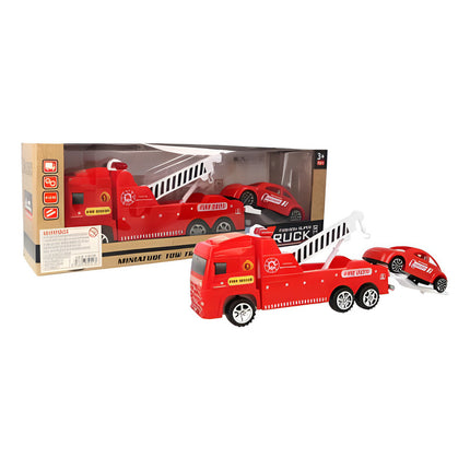 Camión Infantil De Bomberos Con Grúa Y Coche 44 X 10 X 15 Cm X
