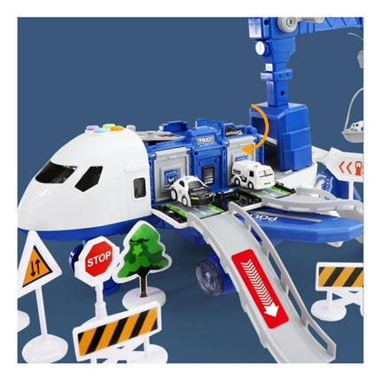 Avion Desplegable Almacenador De Autos Azul Azul
