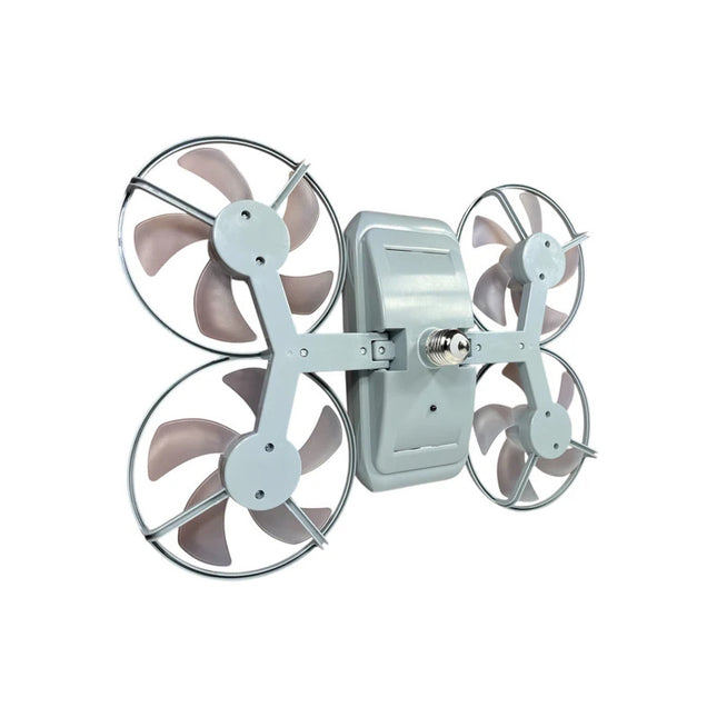 Ventilador Luz Drone X4 Rectangular Con Control Blanco