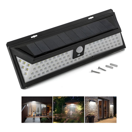 Foco Exterior Led Con Sensor Recarga Solar A Batería 88 Led Blanco Frío