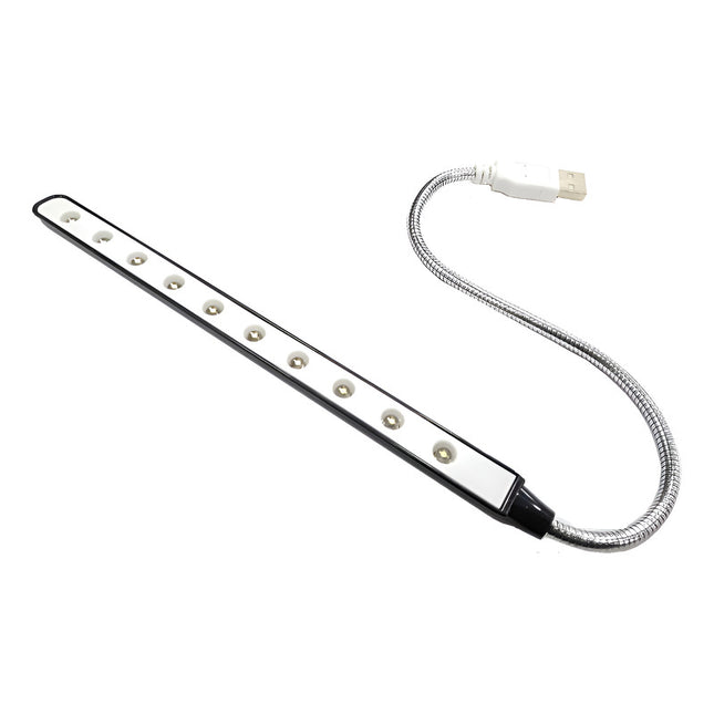 Lampara Luz 10 Led Portátil Usb Flexible Para Notebook Blanco Blanco