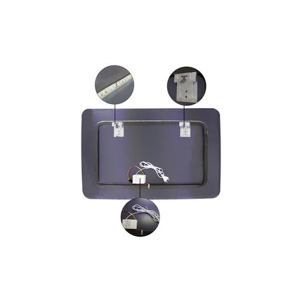 Espejo Rectangular Luz Led  50 X70cm Intensidad De Luz Reg V