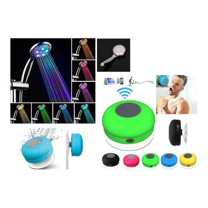 Duchero  Led Multicolor + Parlante Para Ducha  Plateado